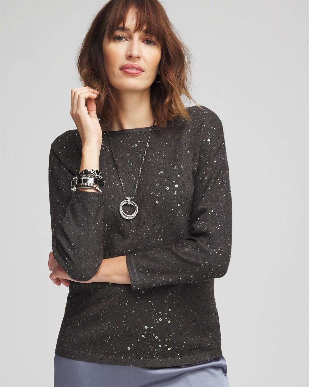 Scattered Sequin Pullover Sweater Product Image