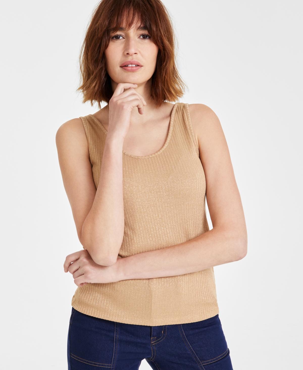 Anne Klein Womens Scoop-Neck Sleeveless Rib-Knit Tank Top Product Image