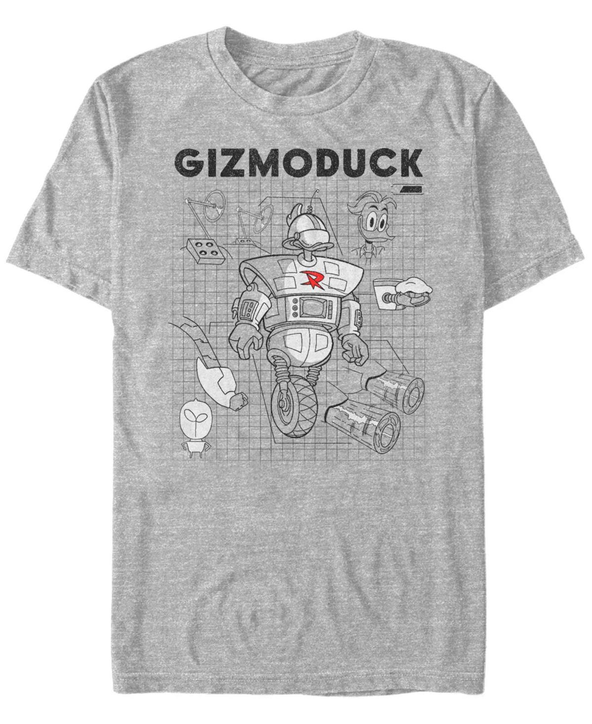 Disneys DuckTales Mens Gizmoduck Schematic Tee Athletic Grey Product Image