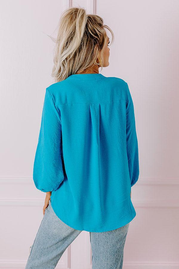 Casual Moment Shift Top in Ocean Blue Product Image