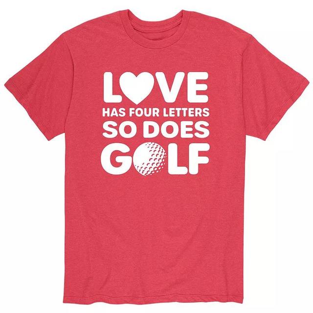 Mens Love Has Four Letters So Does Golf Valentines Day Tee Product Image