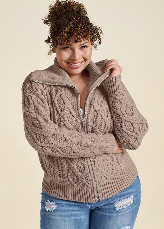 Knit Zip Sweater Product Image