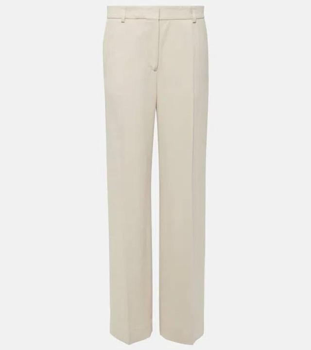 Beige Straight-leg Trousers In 127 Pebble Product Image