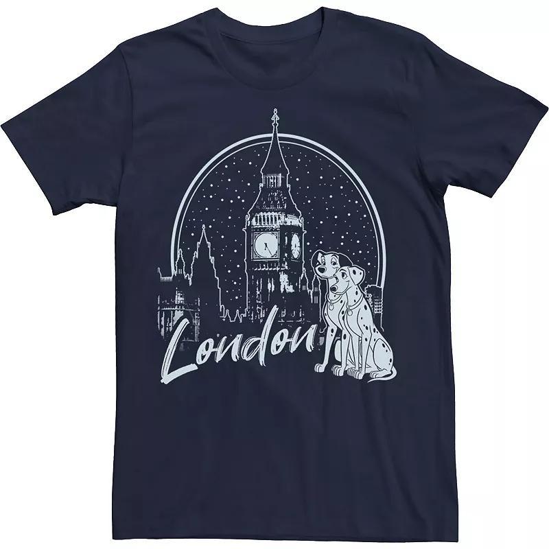 Mens Disney 101 Dalmatians Pongo & Perdita In London Tee Blue Product Image