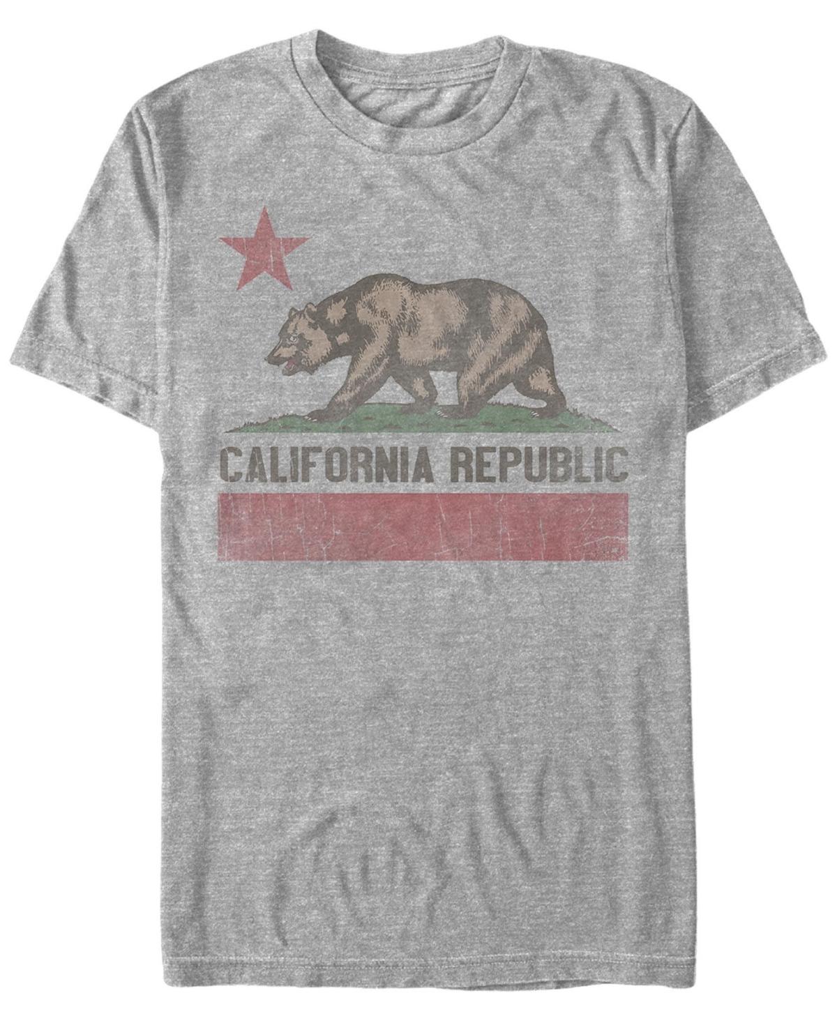 Mens California Republic Bear Vintage Graphic Tee Athletic Grey Product Image