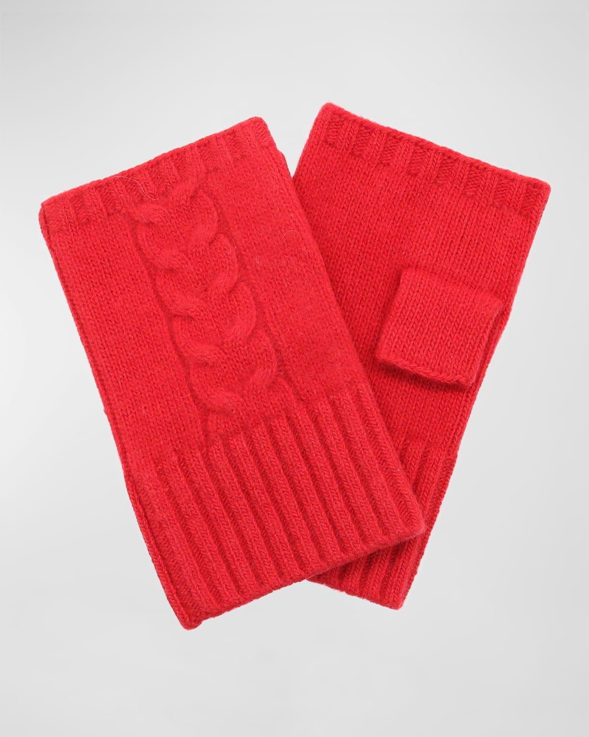 Mens Cable-Knit Fingerless Gloves Product Image