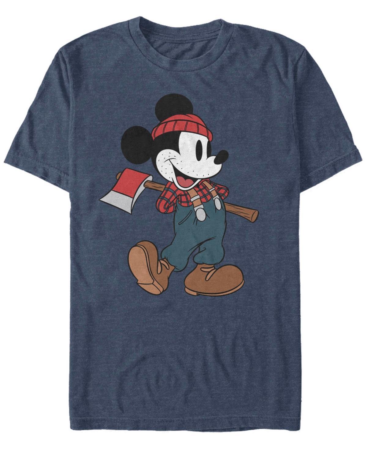 Disneys Mickey Mouse Mens Lumberjack Outfit Tee Navy Grey Product Image