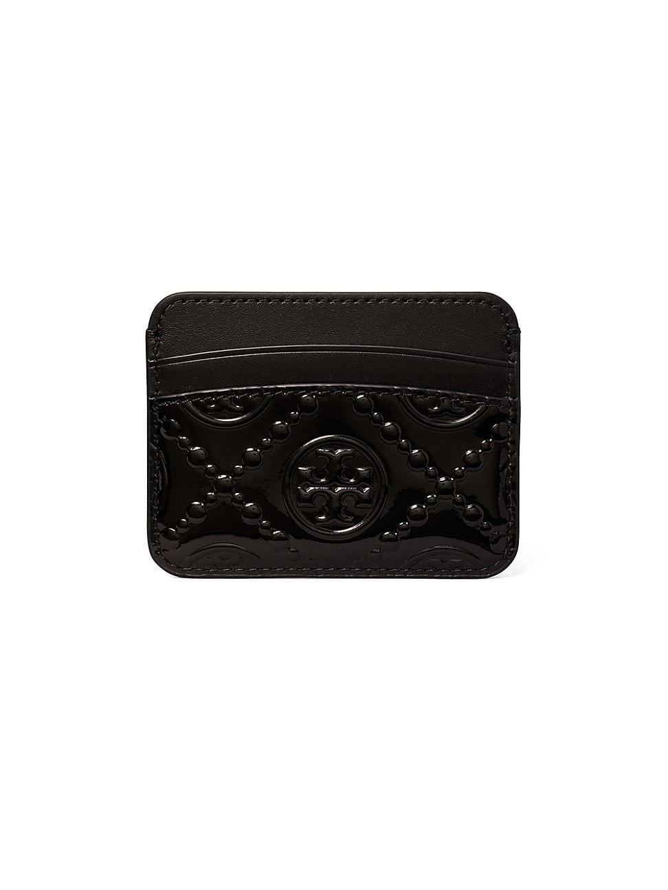 Womens T Monogram Embossed Patent Leather Card Case Product Image