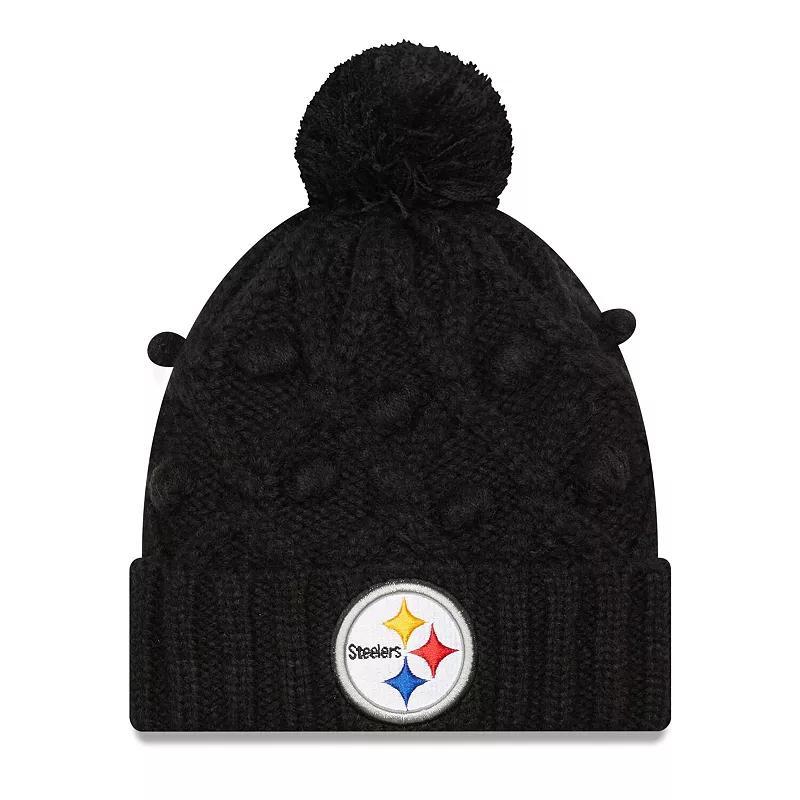 Womens New Era Pittsburgh Steelers Toasty Cuffed Knit Hat with Pom Product Image