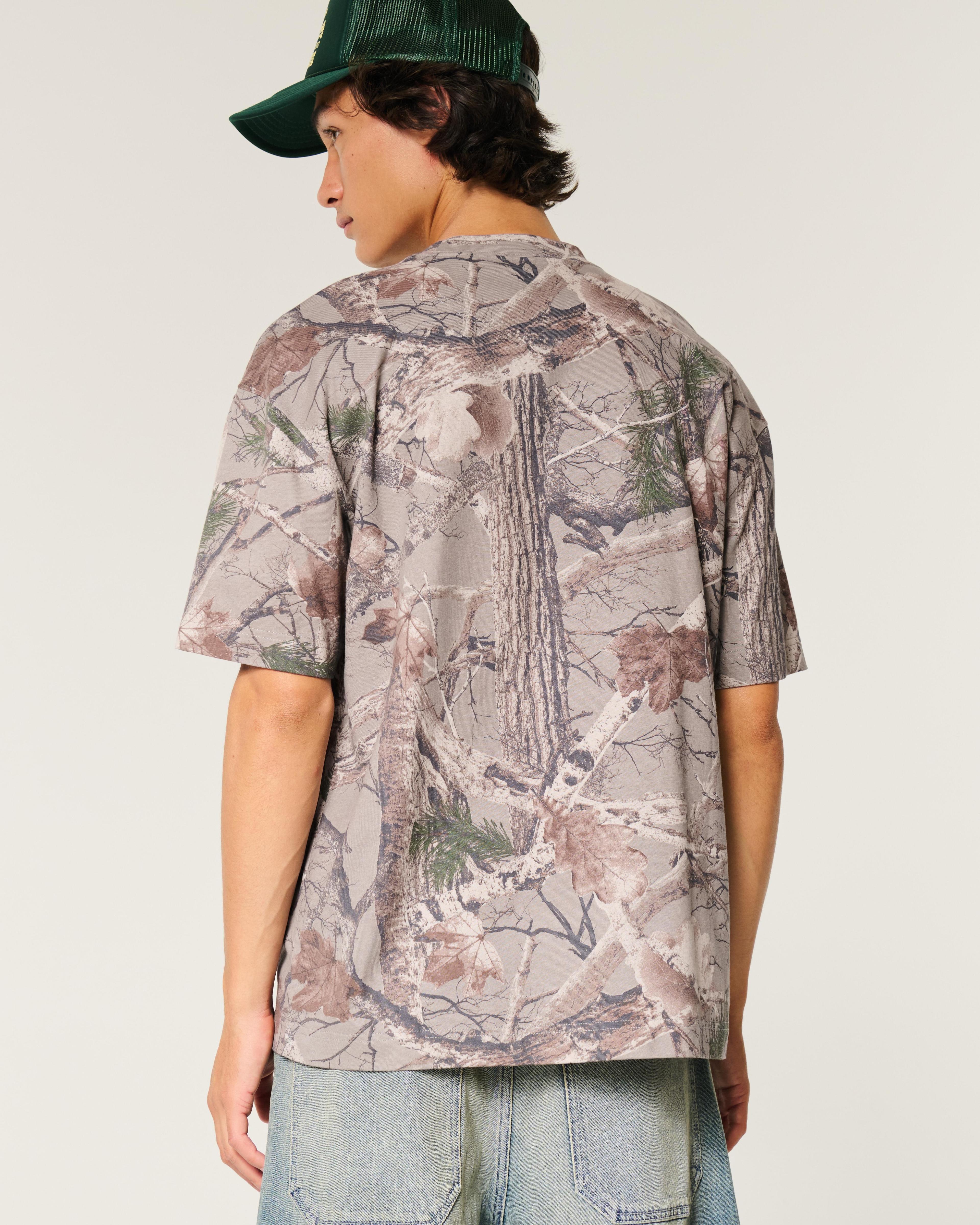 Boxy Heavyweight Camo Crew T-Shirt Product Image