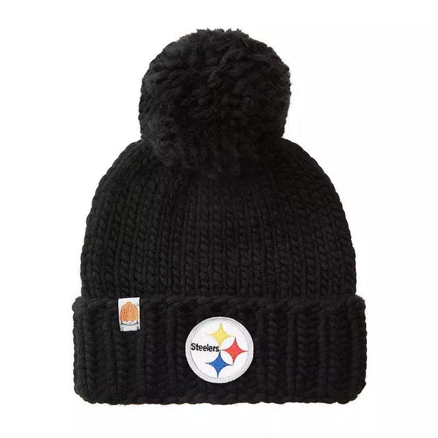 Womens Sh*t That I Knit Pittsburgh Steelers Team Logo Cuffed Knit Hat with Pom Product Image