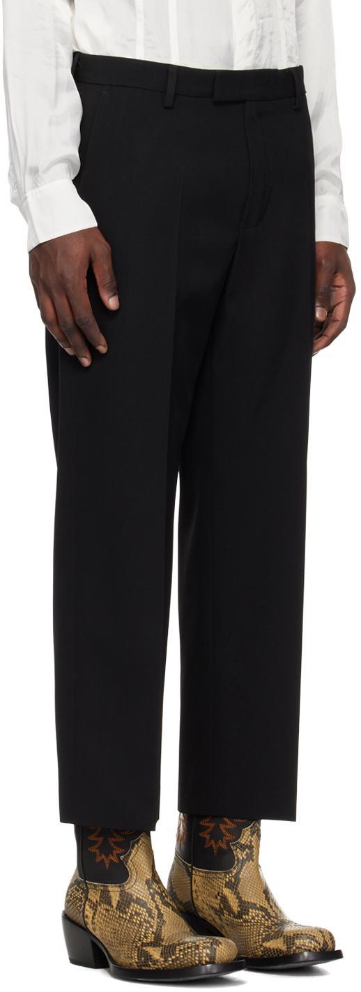 DRIES VAN NOTEN Black Cropped Trousers In 900 Black Product Image