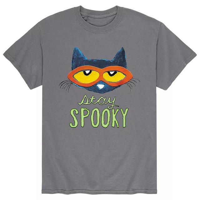 Mens Pete The Cat Stay Spooky Tee Grey Product Image