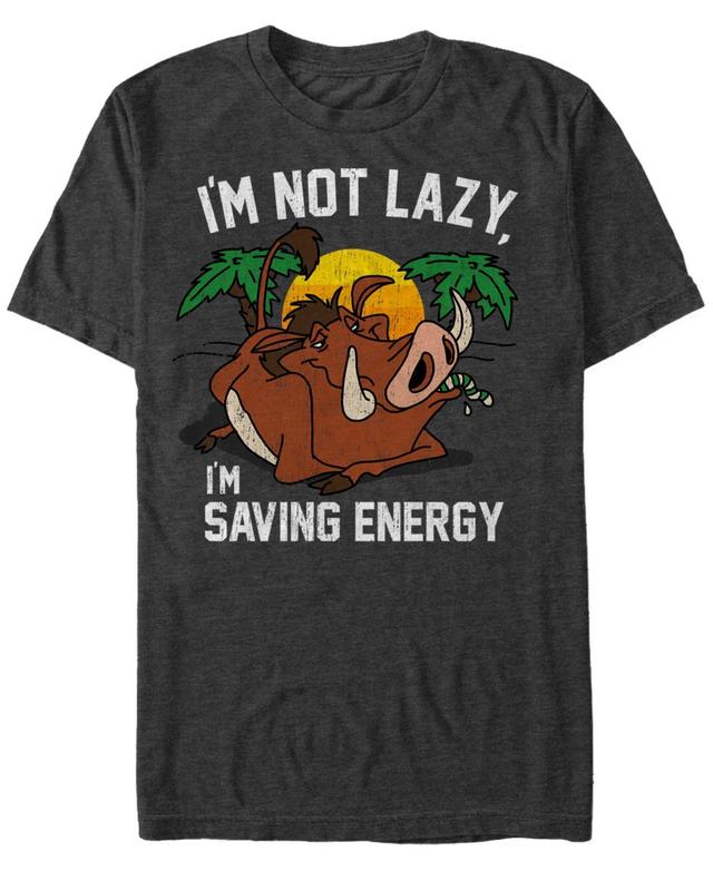 Mens Disneys The Lion King Pumba Im Not Lazy Tee Grey Heather Product Image