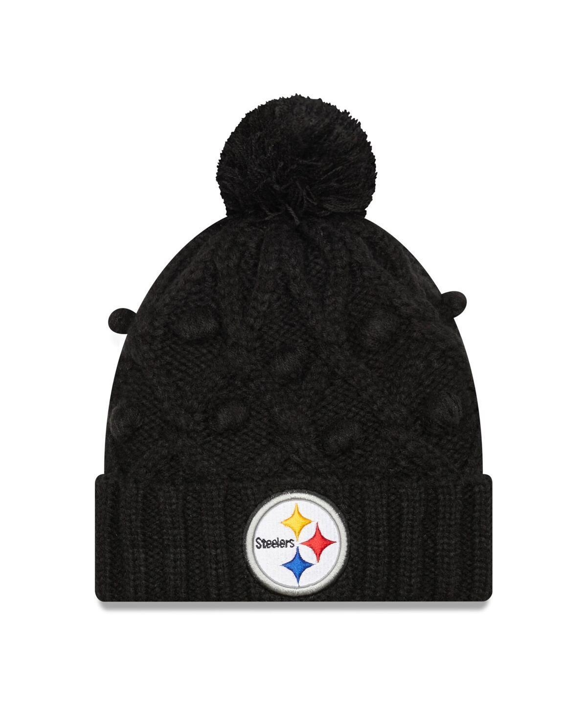 Womens New Era Pittsburgh Steelers Toasty Cuffed Knit Hat with Pom Product Image