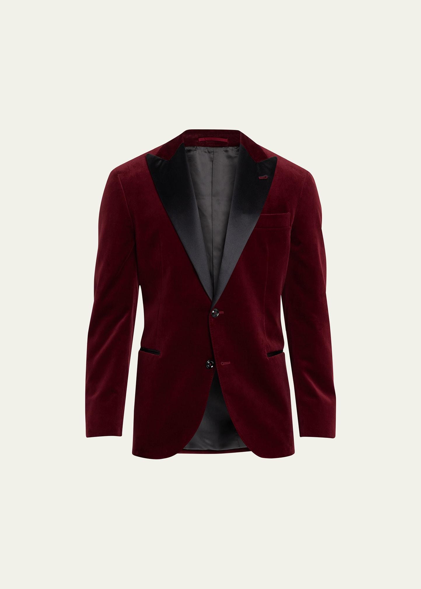 Mens Velvet Peak-Lapel Tuxedo Jacket Product Image