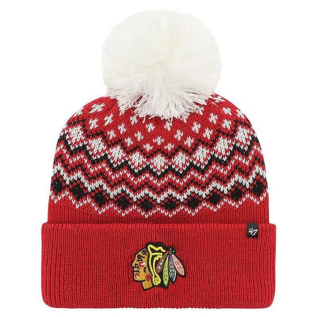 Womens 47 Chicago Blackhawks ElsaCuffed Knit Hat with Pom Product Image