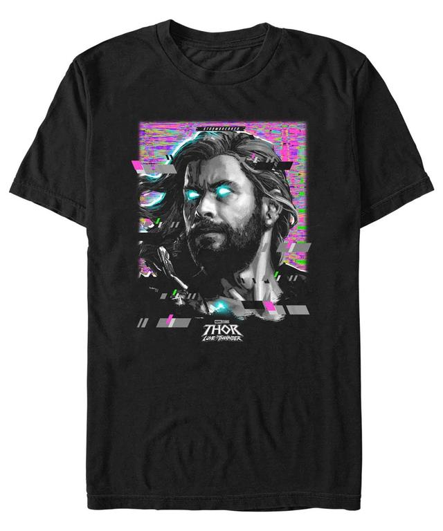 Mens Marvel Thor Love And Thunder Glitching Thor Face Portrait Tee Product Image