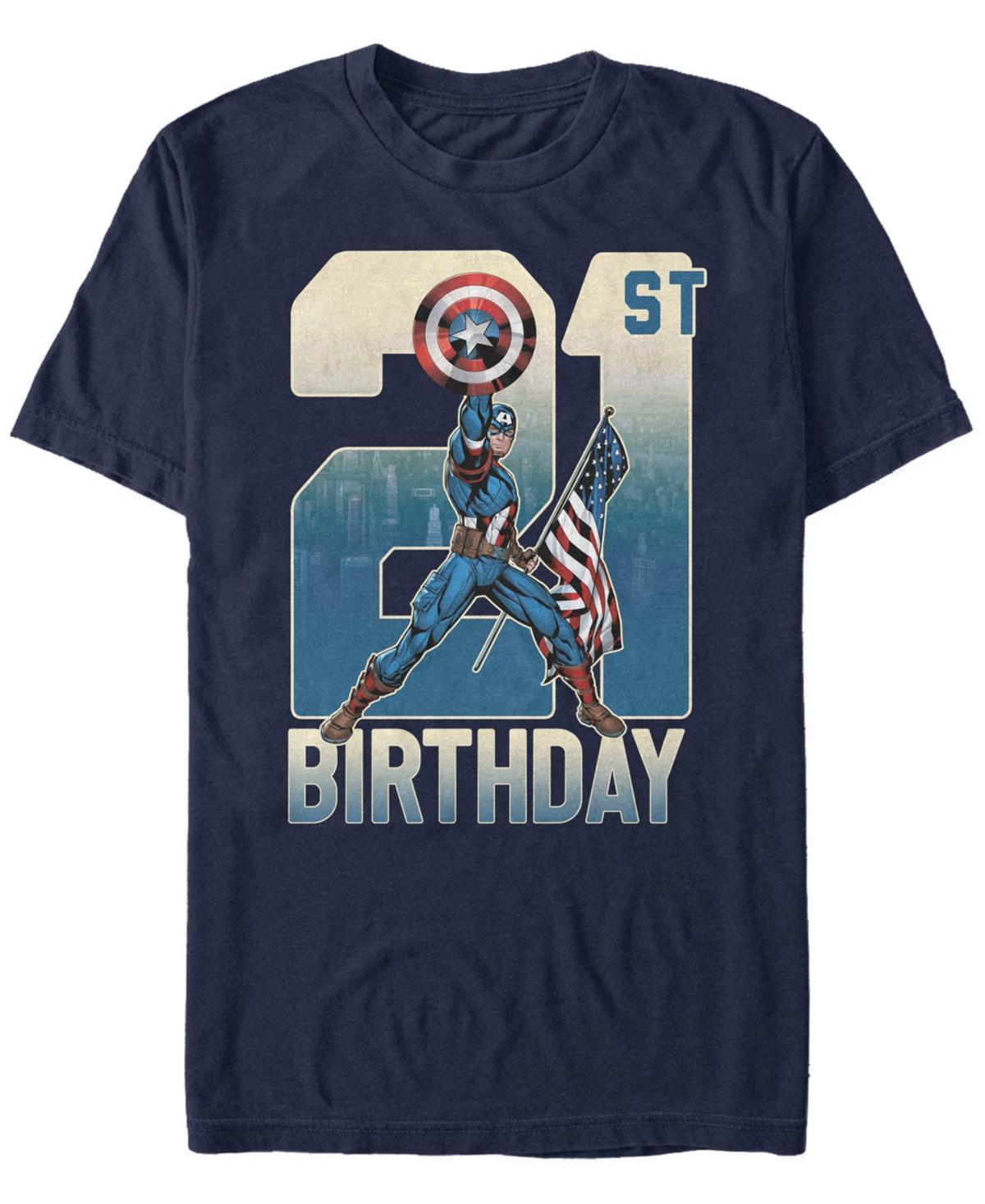 Mens Captain America 21st Birthday Tee Blue Product Image