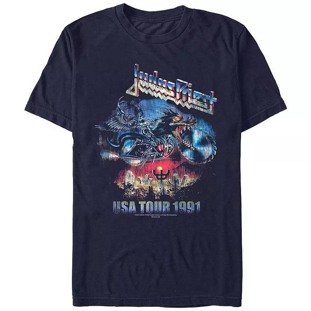 Mens Judas Priest USA Tour 1991 Graphic Tee Blue Product Image