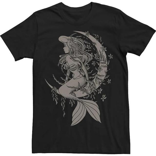 Big & Tall Disney Little Mermaid Ariel Tattoo Style Portrait Tee, Mens Product Image