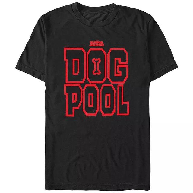 Mens Deadpool And Wolverine Dogpool Bone Letters Graphic Tee Product Image