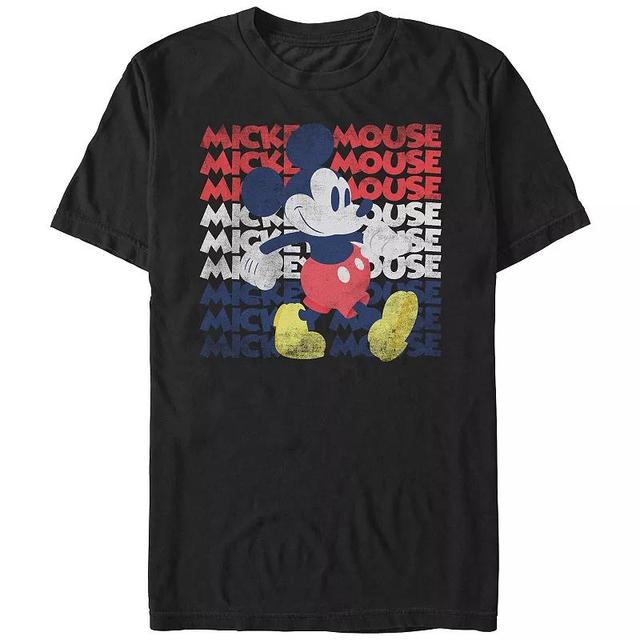 Disneys Mickey Mouse Red White And Blue Mens Graphic Tee Product Image