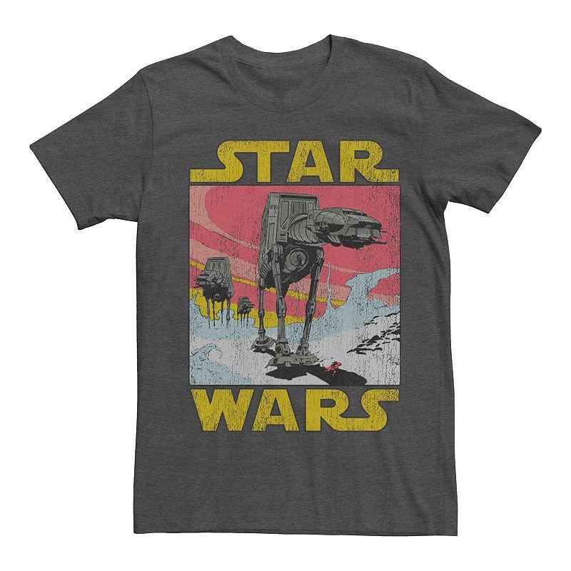 Mens Star Wars Vintage At-At Poster Graphic Tee Grey Heather Product Image