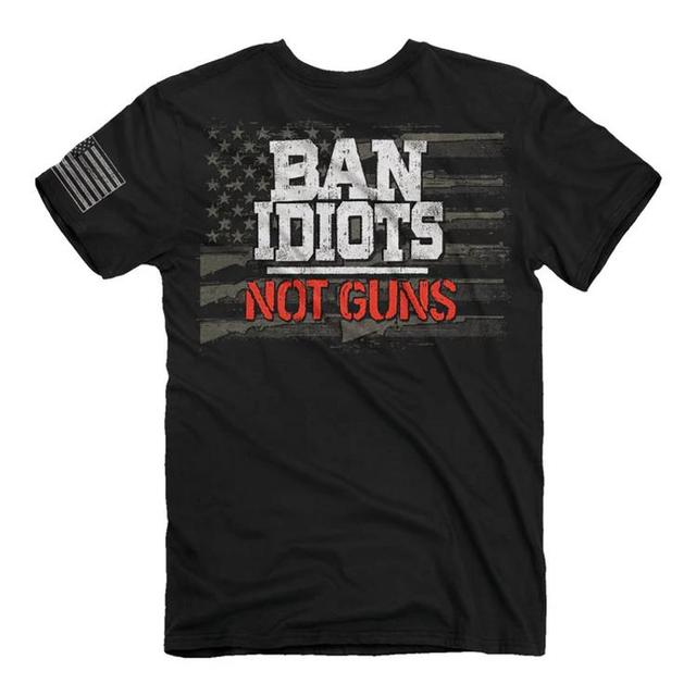 Buck Wear® Men's S/S Black Ban Idiots Not Guns T-Shirt Product Image