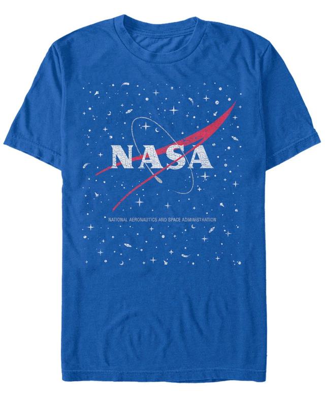 Mens NASA Circle Distressed Space Logo Tee Med Blue Product Image