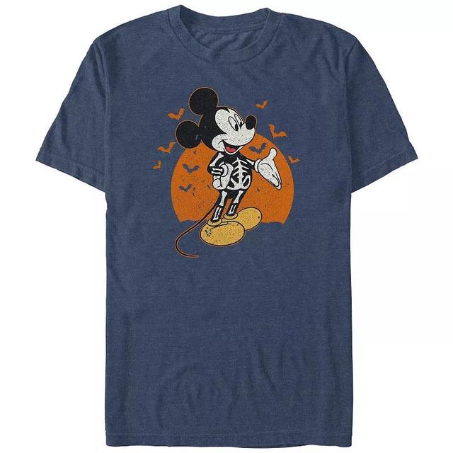 Disneys Mickey Mouse Skeleton Costume Mens Graphic Tee Navy Grey Product Image