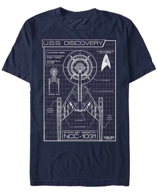 Mens Star Trek Discovery Schematics Graphic Tee Blue Product Image