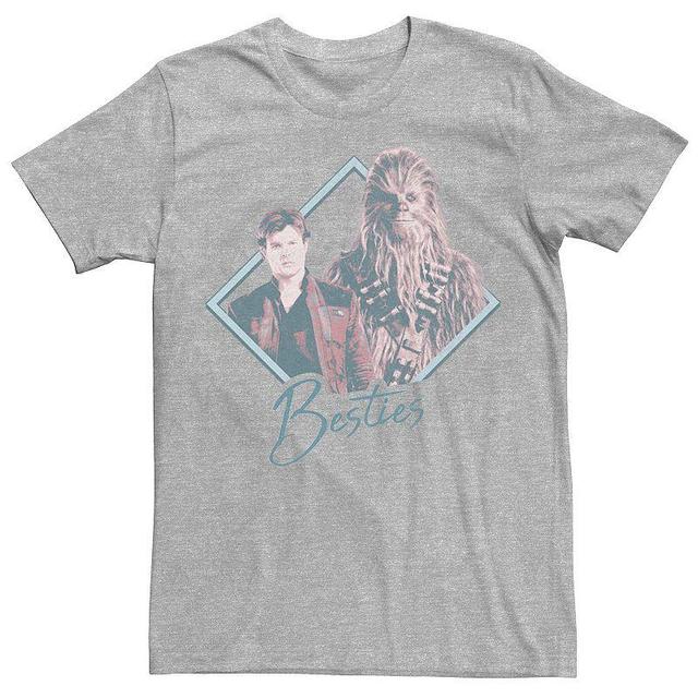 Mens Star Wars Han Solo Movie Chewie Duo Besties Tee Athletic Grey Product Image