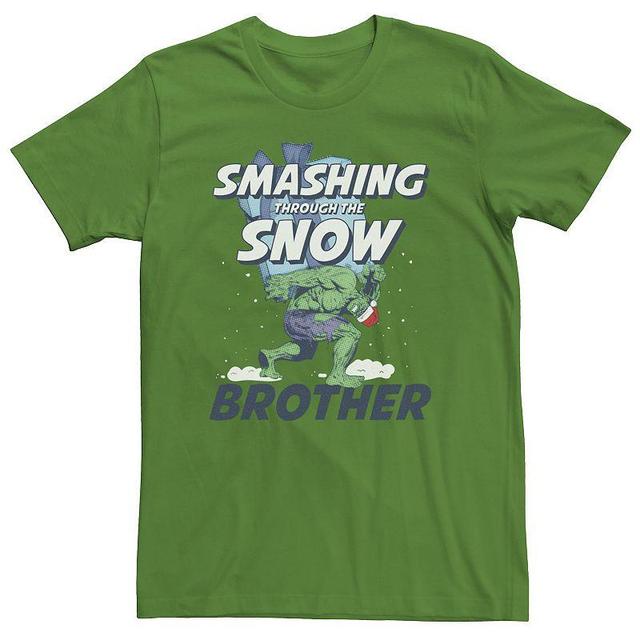 Mens Marvel Hulk Smashing Through The Snow Brother Portrait Tee Product Image