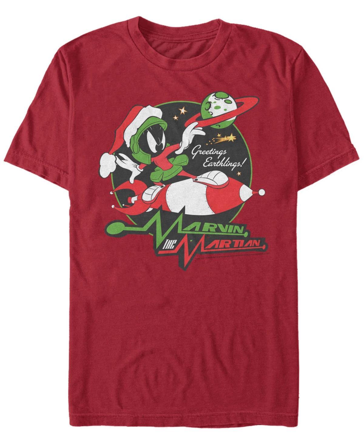 Mens Looney Tunes Christmas Marvin Short Sleeve T-shirt Product Image