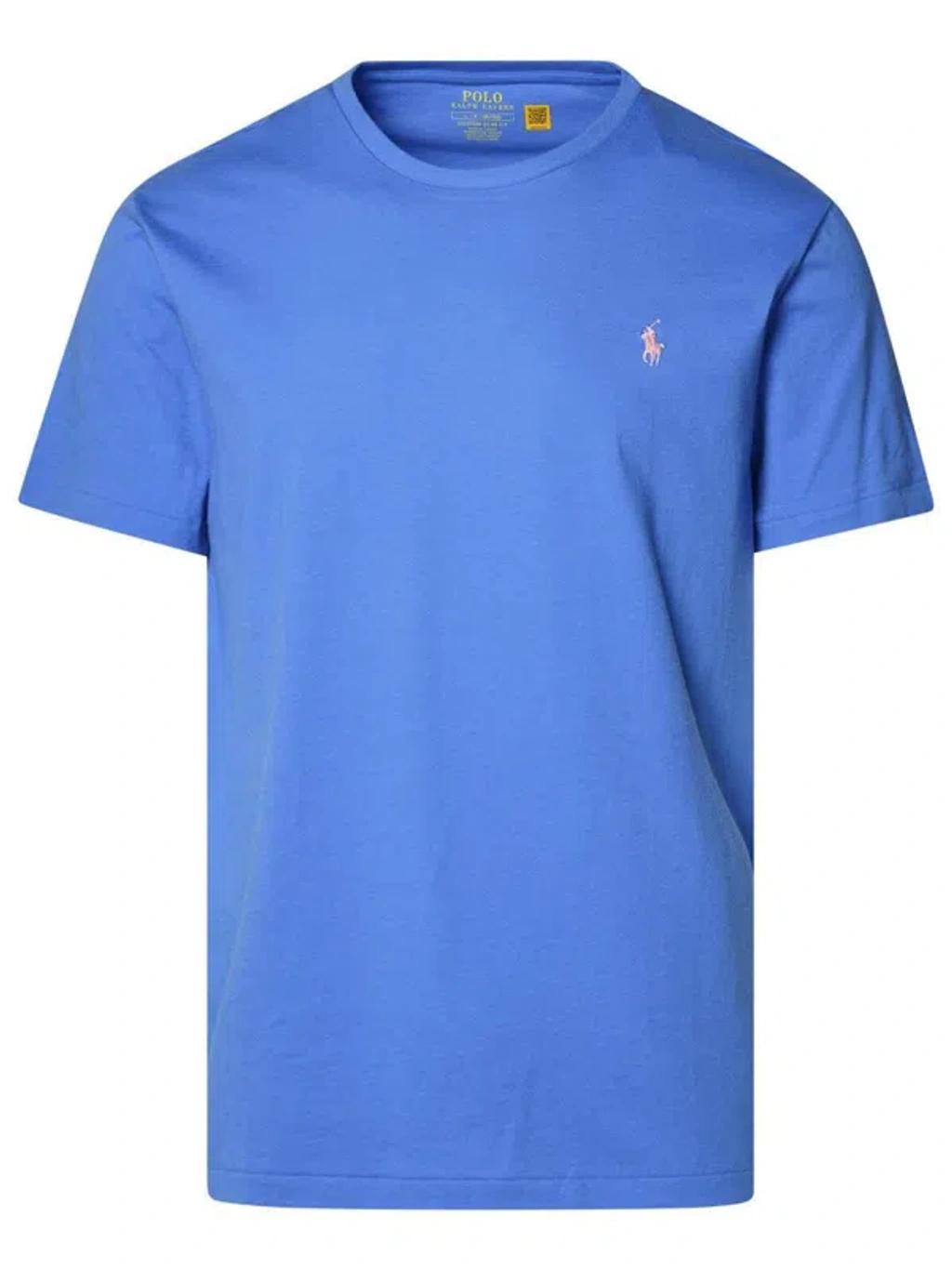 Polo Pony Cotton T-shirt In Blue Product Image