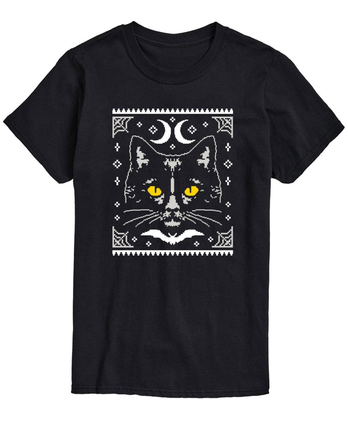 Mens Cat Ugly Sweater Tee Black Product Image