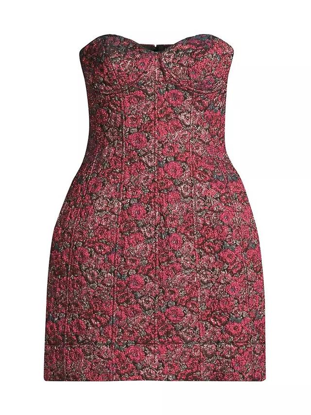 Floral Jacquard Strapless Minidress Product Image