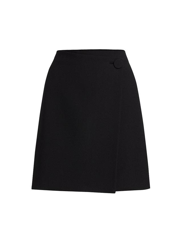 Womens Wool-Silk Wrap Skirt - Black - Size 10 Product Image