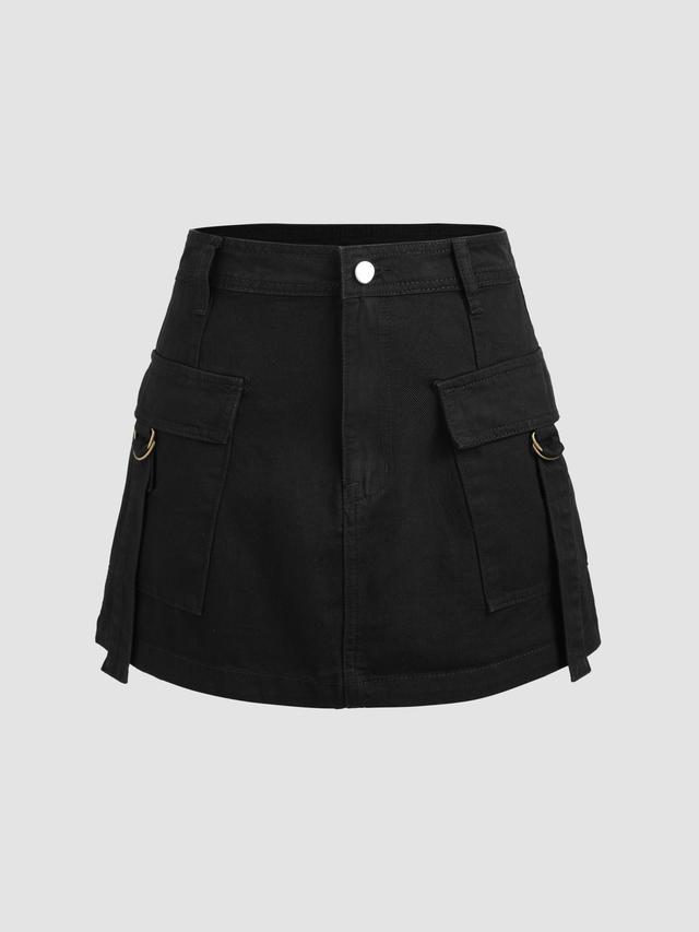 Solid Cargo Mini Skirt Product Image