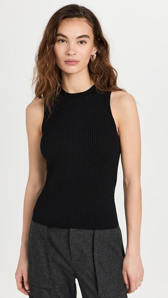 Vince Ribbed High Neck Tank | Shopbop Product Image