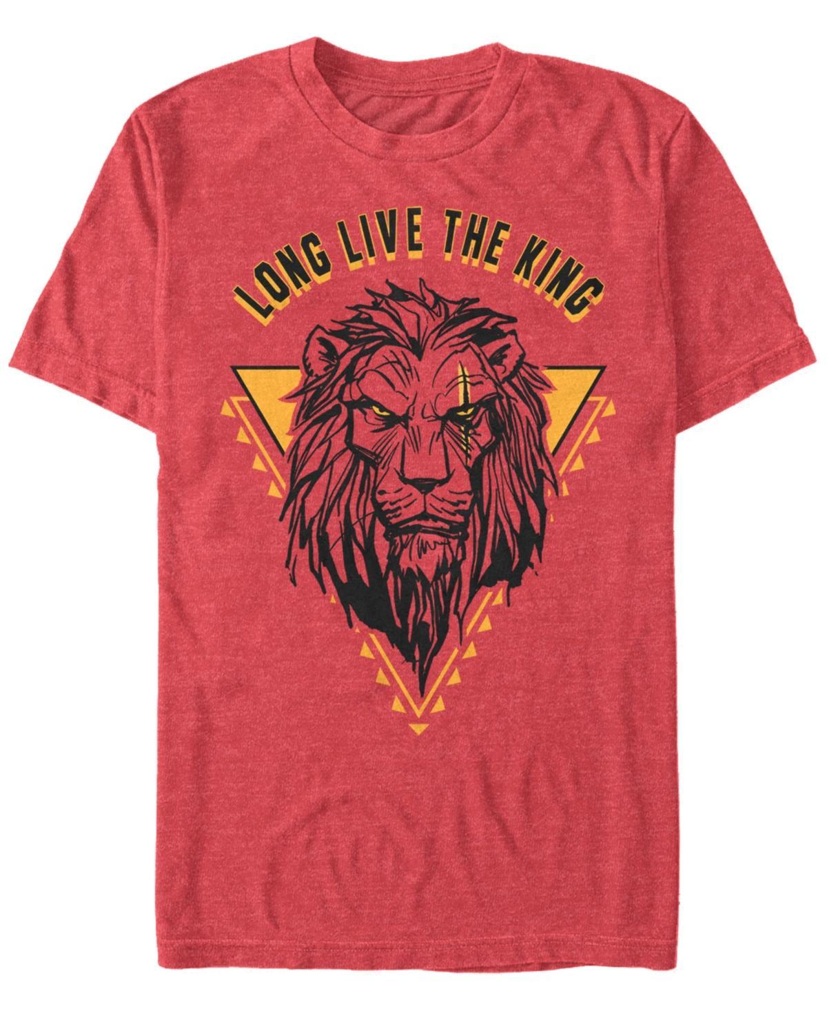 Disneys The Lion King Mens Long Live the King Scar Graphic Tee Red Grey Product Image