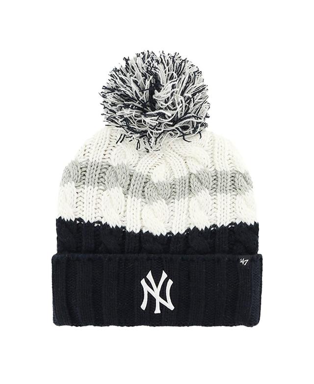 Womens 47 Brand White New York Yankees Ashfield Cuffed Knit Hat with Pom - White Product Image