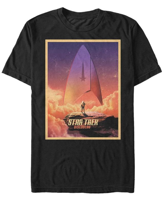 Star Trek Mens Discovery Starfleet Space Poster Short Sleeve T-Shirt Product Image