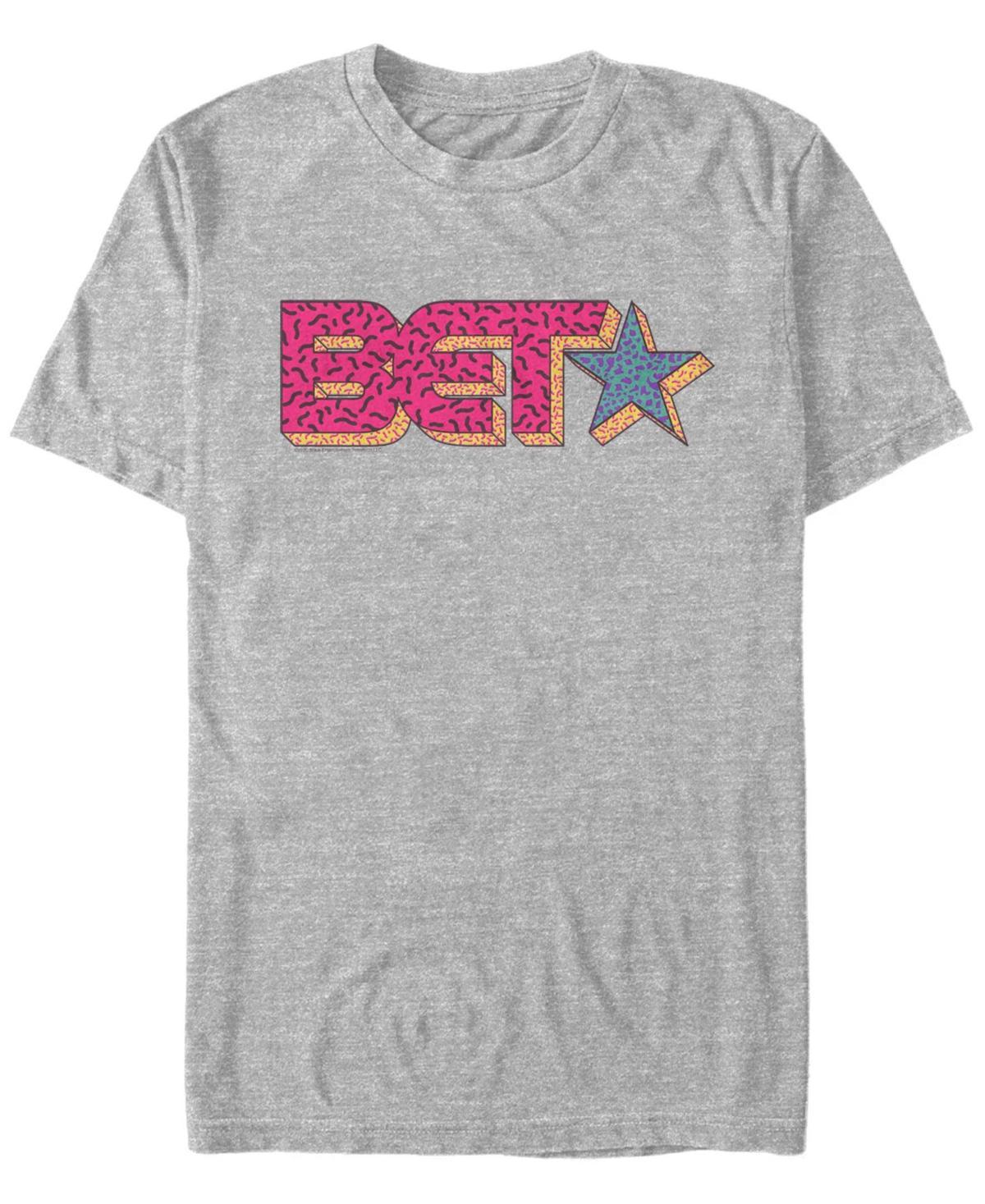 Mens BET 90s Style Logo Fill Tee Athletic Grey Product Image