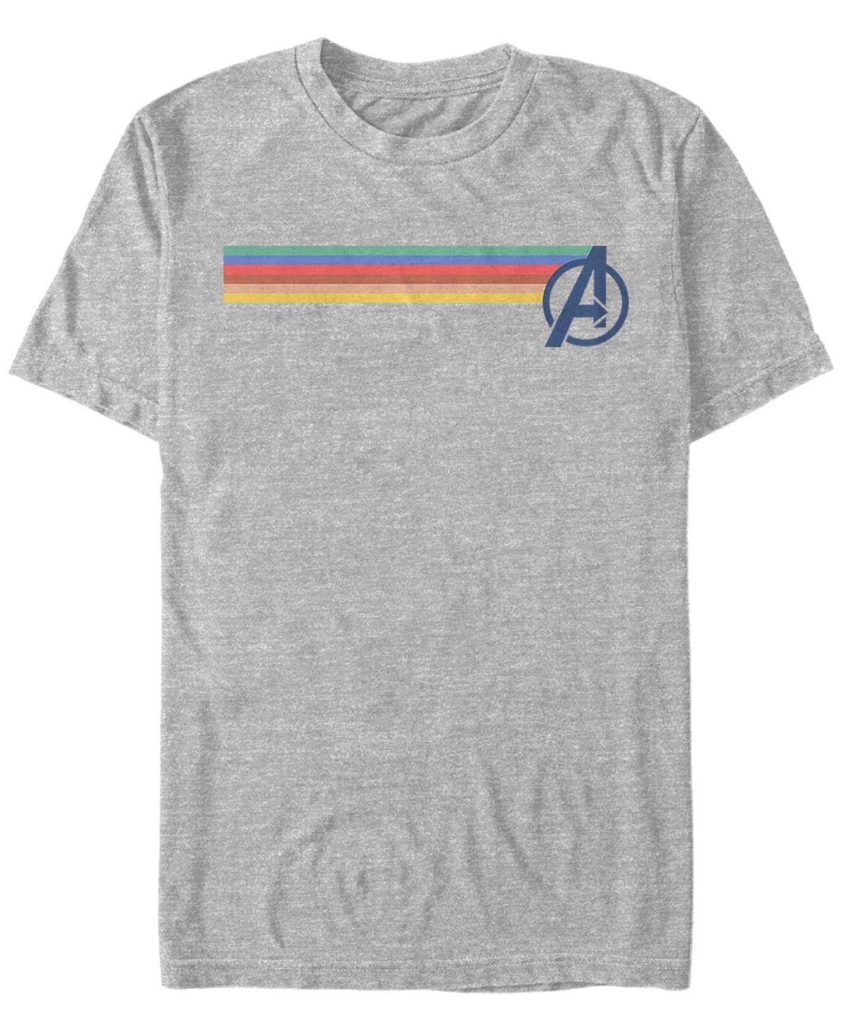 Mens Avengers Logo Stripe Tee Athletic Grey Product Image