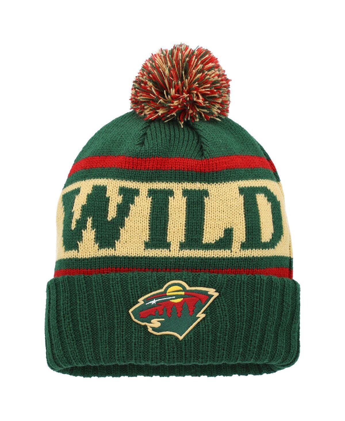 Mens American Needle Green Minnesota Wild Pillow Line Cuffed Knit Hat with Pom - Green Product Image