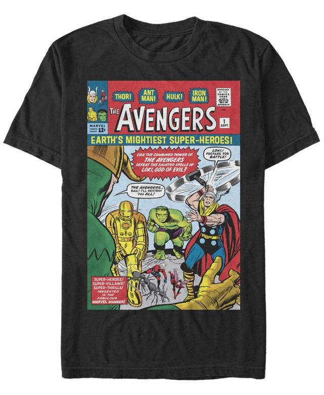 Mens Marvel The Avengers First Issue Comic Tee Black Product Image