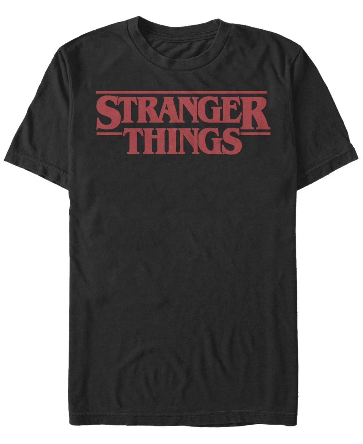 Stranger Things Mens Solid Logo Left Chest Short Sleeve T-Shirt Product Image