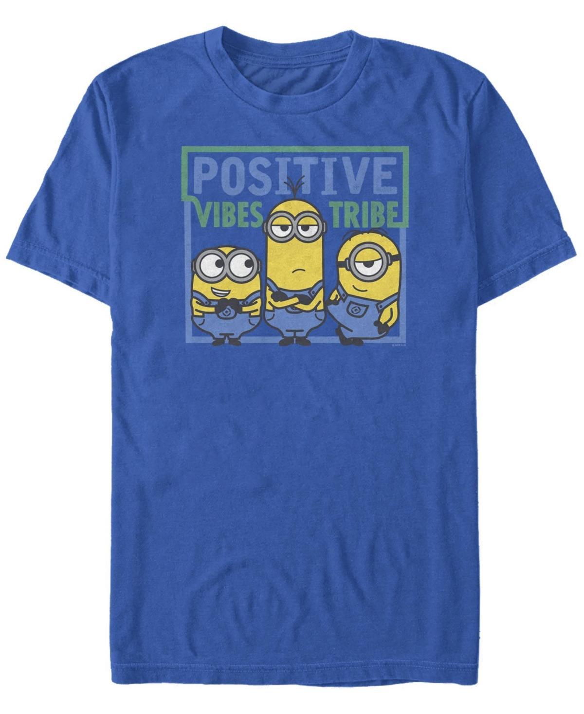 Mens Despicable Me Minions Group Shot Blue Positive Vibes Tribe Tee Product Image